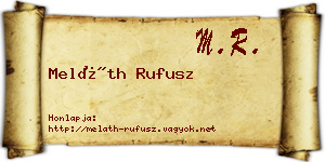 Meláth Rufusz névjegykártya